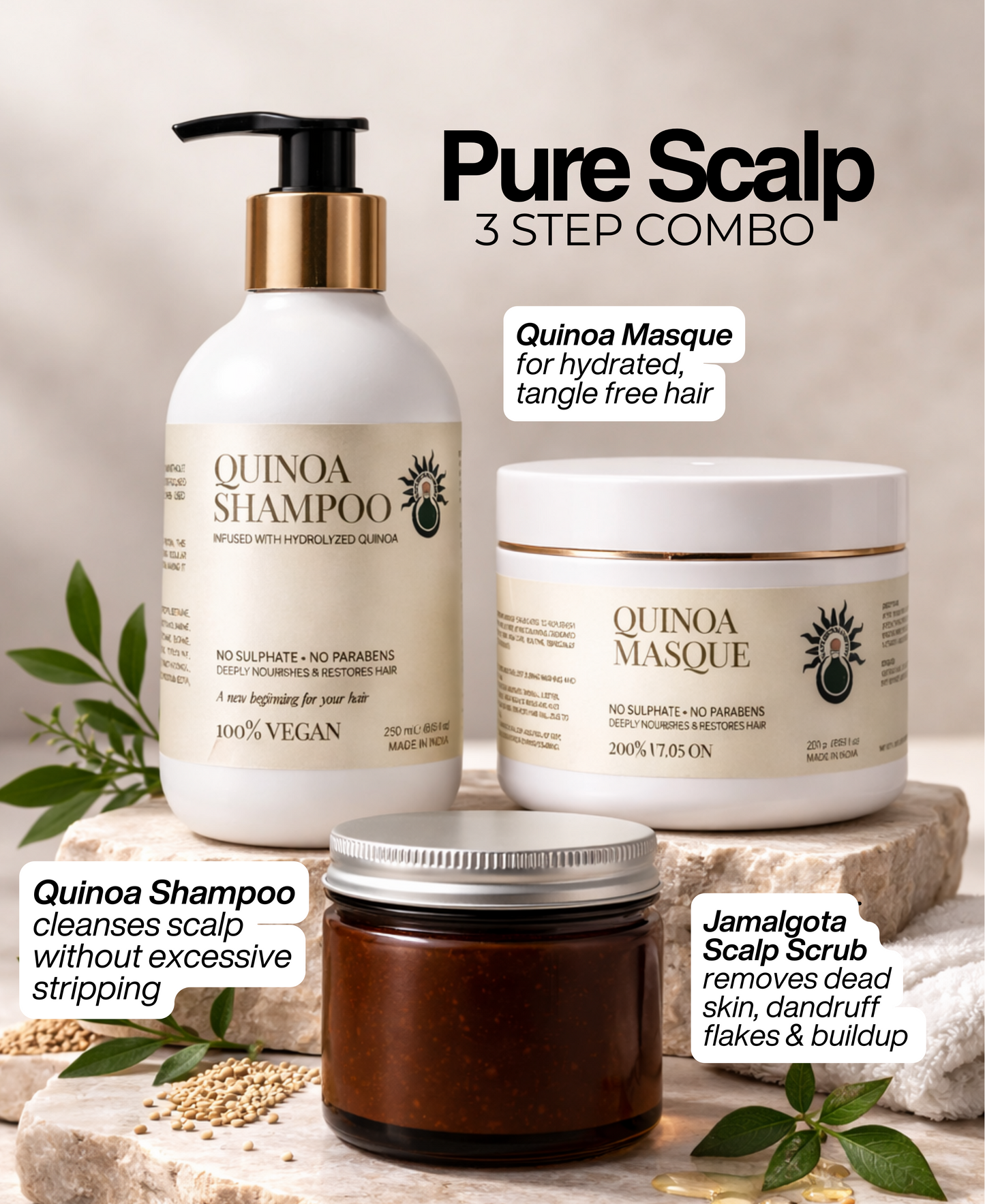Pure Scalp Combo Shampoo + Masque + Oil-Based Scalp Scrub!