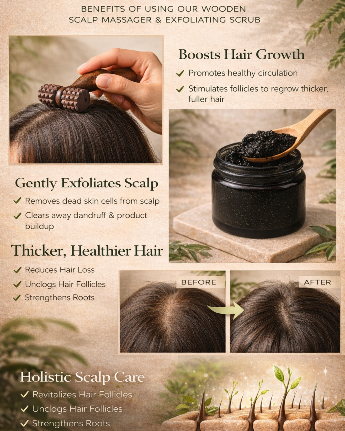 Hair Care Revival Combo – 3X Oil + Scrub + Coconut Oil + Massager