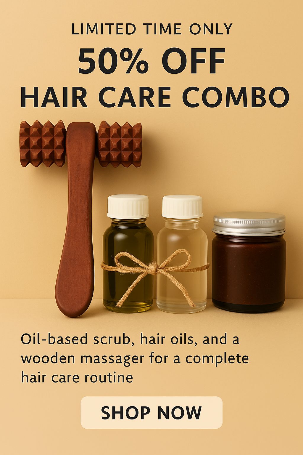 Hair Care Revival Combo – 3X Oil + Scrub + Coconut Oil + Massager